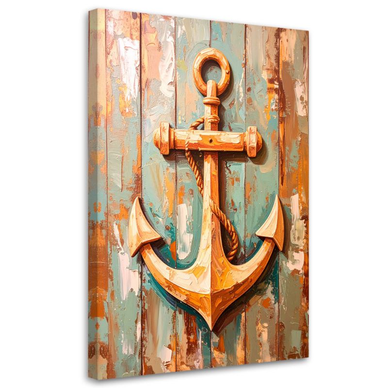 Obraz Shabby Chic do salonu biura Feeby Kotwica morska 80x120cm 1szt