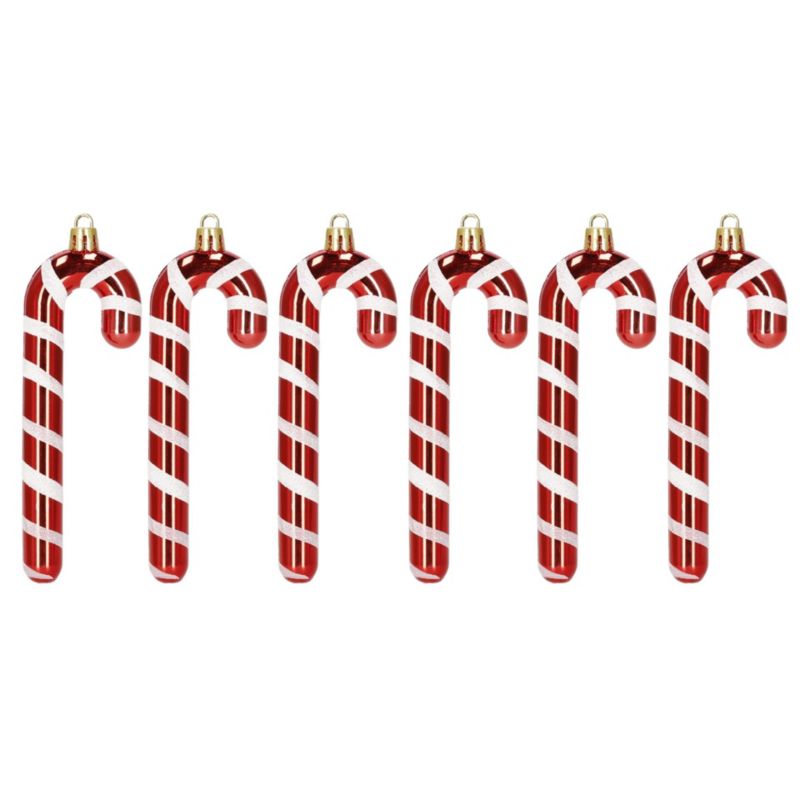 Bombki choinkowe Springos laski cukrowe nietłukące 6 szt.