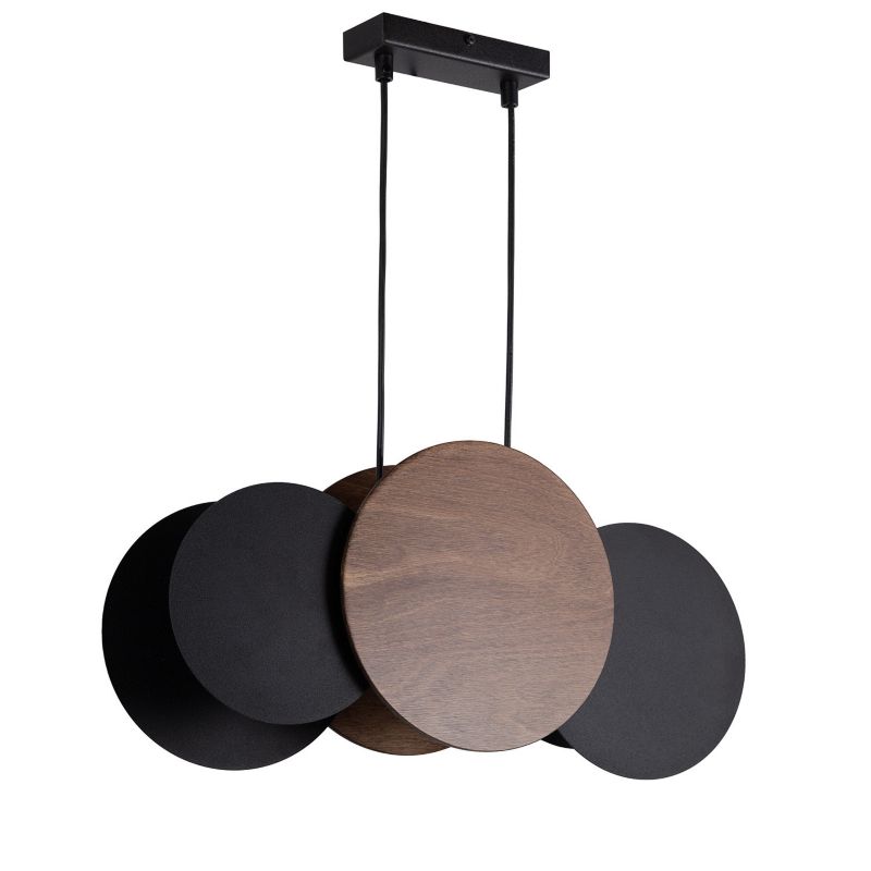 Lampa wisząca Sigma Lighting Tola 8115 ciemne drewno-czarna dekoracyjna 3xE27 x 1 szt.