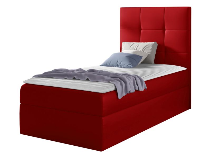 Łóżko kontynentalne MIRJAN 24 Mini 2 100x200, Strona: Prawa ekoskóra czerwony 1 szt.