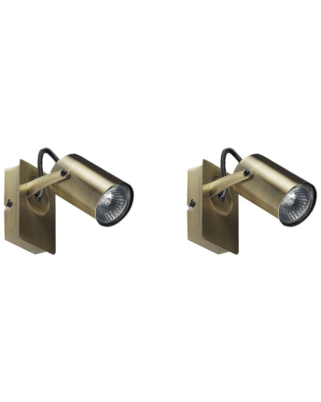 Zestaw 2 lamp spot Klip Regulowana Metal Mosiężny 1 par.