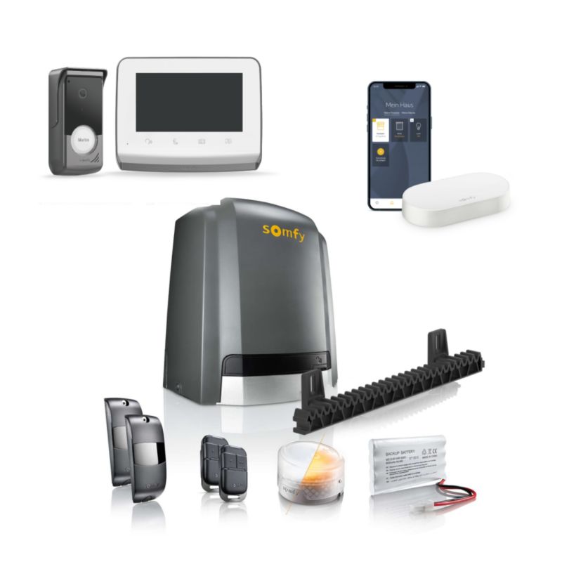 Napęd do bramy przesuwnej Somfy Slidy Moove 600 z Wideodomofonem V350 i Centralką Connectivity kit 1 szt.