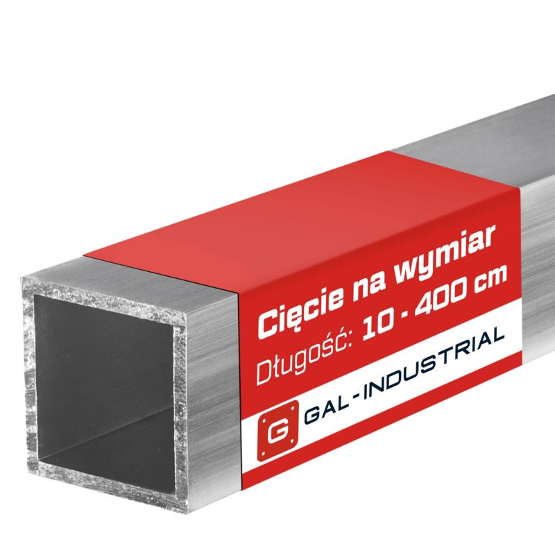 Profil Aluminiowy GAL-INDUSTRIAL 50x50x2 mm 90 cm Rura Kwadratowa Aluminium Na wymiar 1 szt.