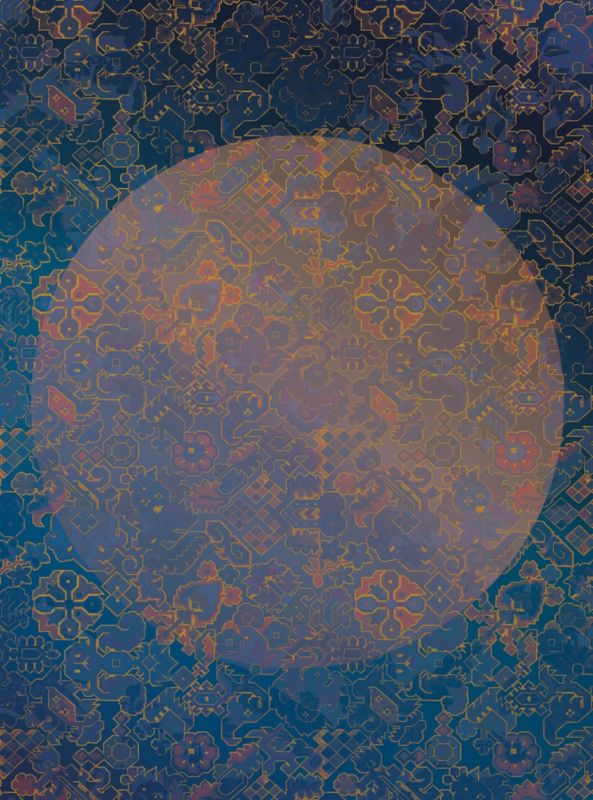 fototapeta Sanders & Sanders Księżyc niebieskimIfioletowym 200 x 270 cm - 1 rol.