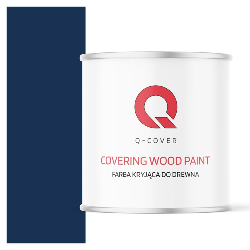 Farba Kryjąca do Drewna Q-Cover Niebieski Kobaltowy RAL5013 Satyna 2.5L