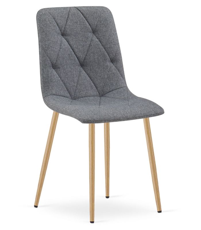 Krzesło EDANTI, ciemny szary materiał, nogi kolor drewna 1 szt.