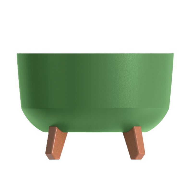 Doniczka na nóżkach GRACIA LOW Prosperplast kolor Ziemisty zielony 1szt
