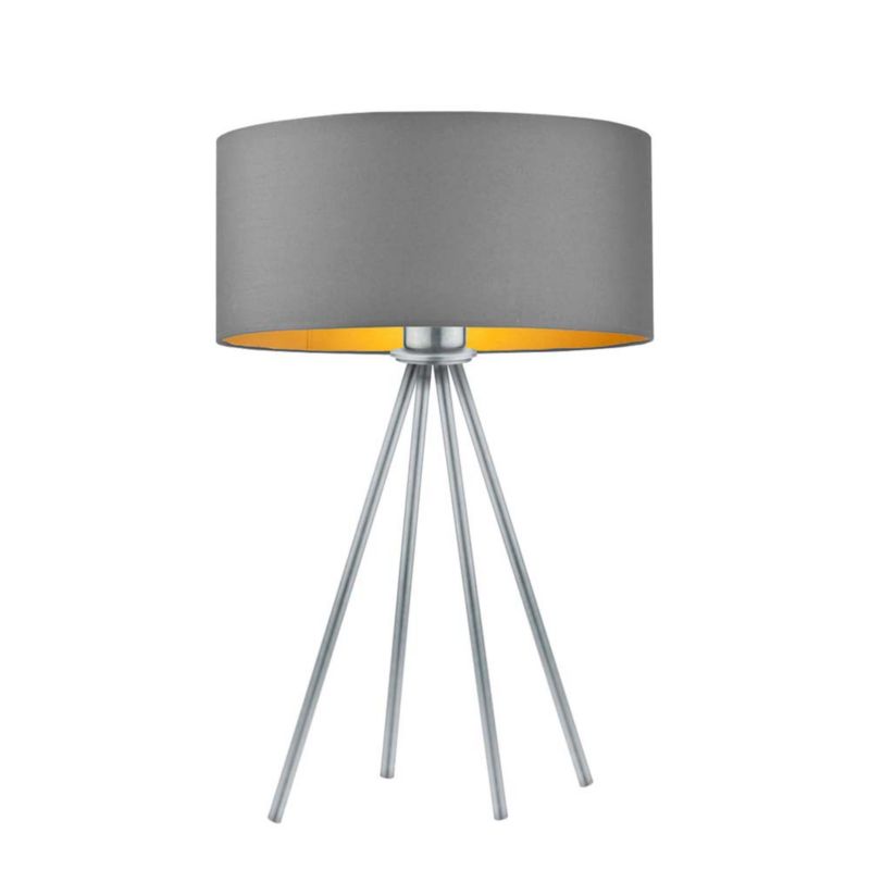 Lampka Nocna Volta Light Factory Solaris Abażur Srebrny/Szary ze złotem 1xE27 1szt.