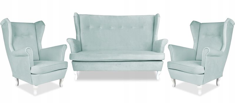 Zestaw mebli uszak do salonu sofa fotele Family Meble Ari niebieski 1szt