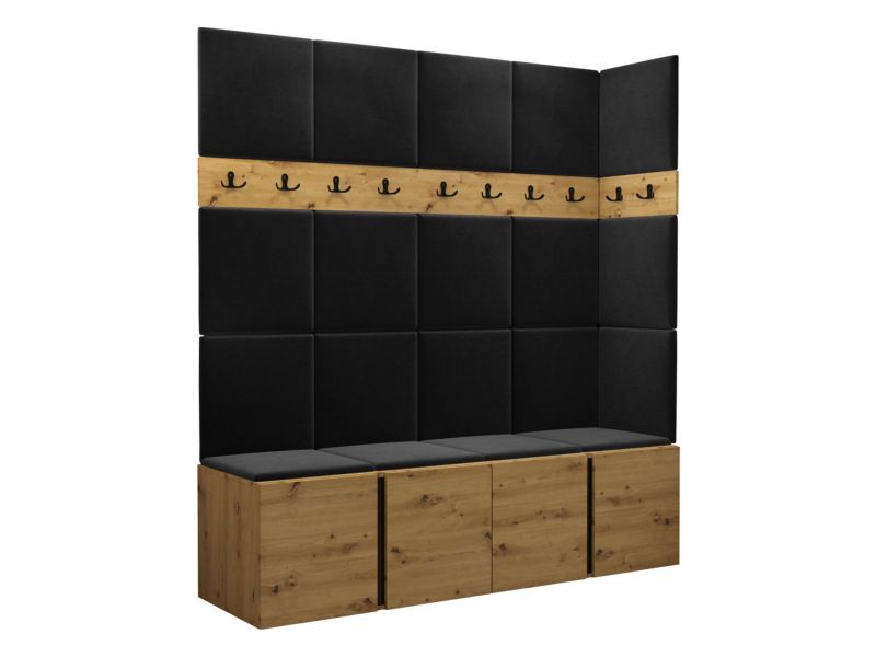 Garderoba MIRJAN 24 Orion II dąb artisan/czarny + czarny 1 kpl.