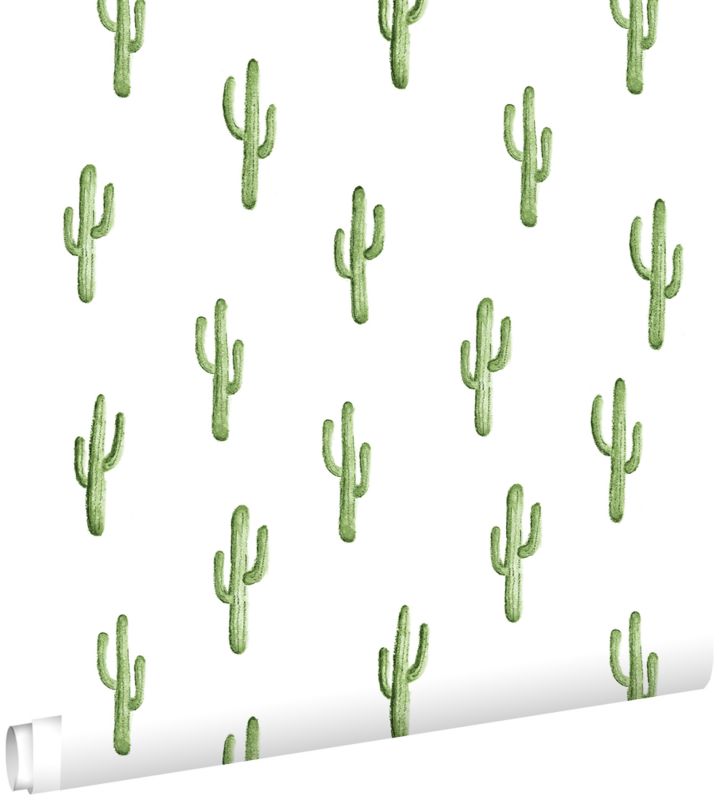 Tapeta ESTAhome małe kaktusy pustynne tropikalnej zieleni dżungli 53 cm x 10.05 m - 1 rol.