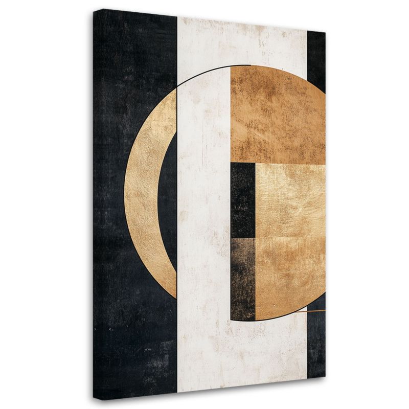 Obraz na płótnie Feeby Abstrakcja Geometryczna Czarno Zlota 60x90cm 1szt
