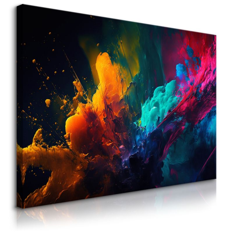 Obraz Muralo Na Płótnie Kolorowa Abstrakcja Nowoczesny Wzór Farby 40x30 cm 1 szt.
