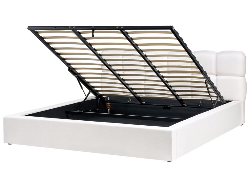 Łóżko z pojemnikiem Baston 180 x 200 cm Złamana biel 1 szt.