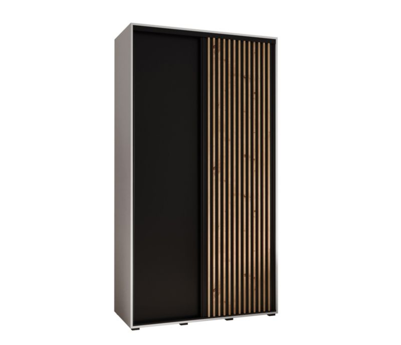 Szafa przesuwna Garderoba Abiks Lanko 1 130 gł. 45 biały/czarny 1 szt.