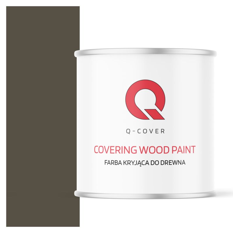 Farba Kryjąca do Drewna Q-Cover Szaro-Brązowy RAL7013 Wysoki Połysk 2.5L