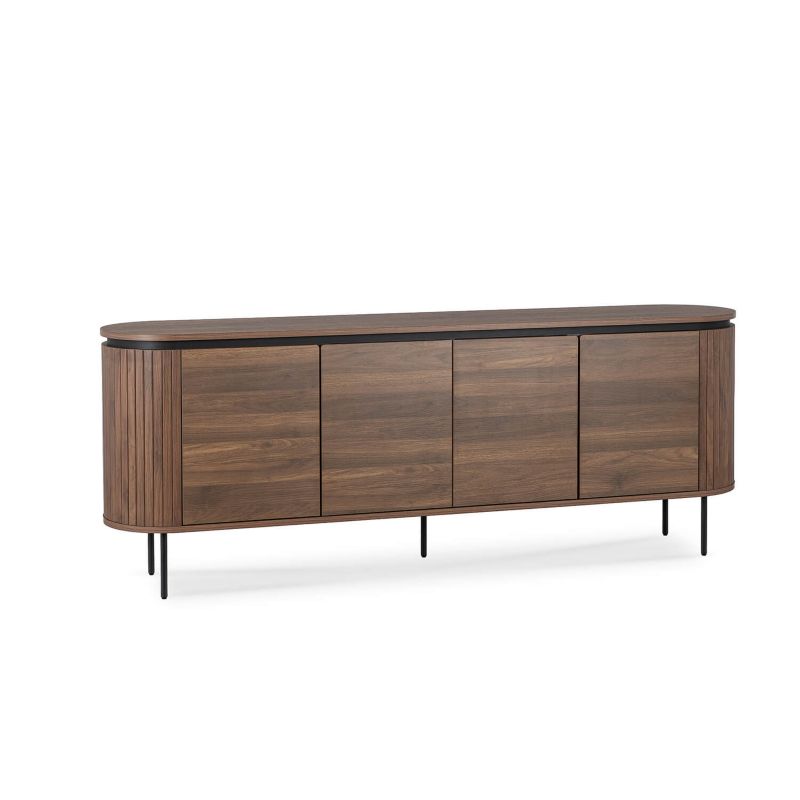 Komoda Mebel Elite Duża z Lamelami Drewniana Do Salonu Sypialni Loft Dębowa BECK 200 cm 1 szt.