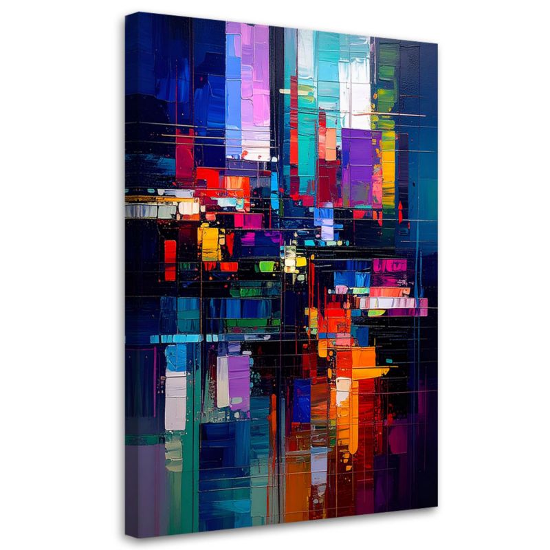 Obraz do salonu biura Feeby Abstrakcja Kolorowa efekt farby 80x120cm 1szt