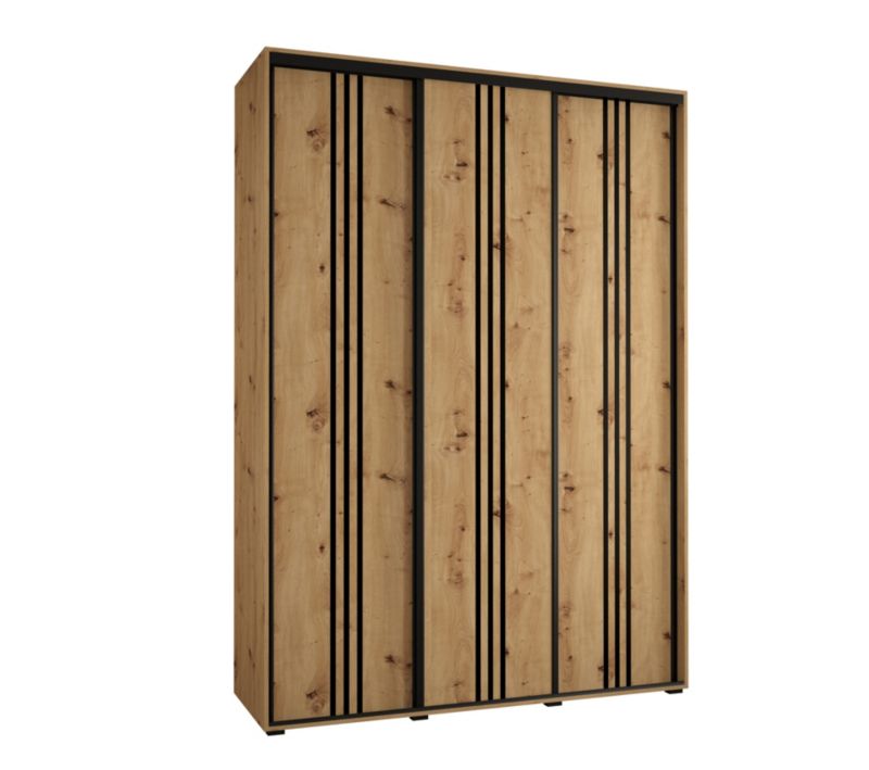 Szafa przesuwna Abiks DAVOS 6 wysoka szer.170cm gł.60cm artisan/czarny/czarny 1szt.