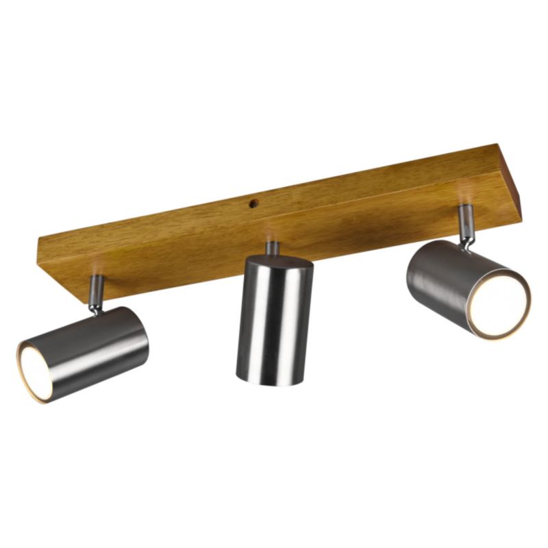 Spot Trio Marley jasne drewno-srebrny 3 x GU10 x IP20 wym: 44 x 9 cm - 1 szt.