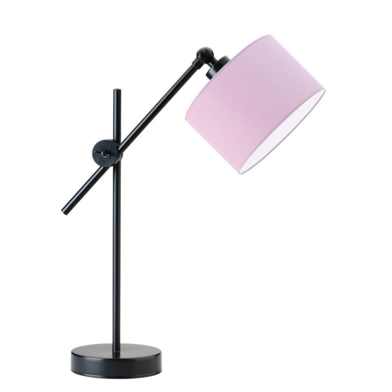 Lampka Nocna Volta Light Factory Modern Abażur Różowy Walec 1xE27 1szt.
