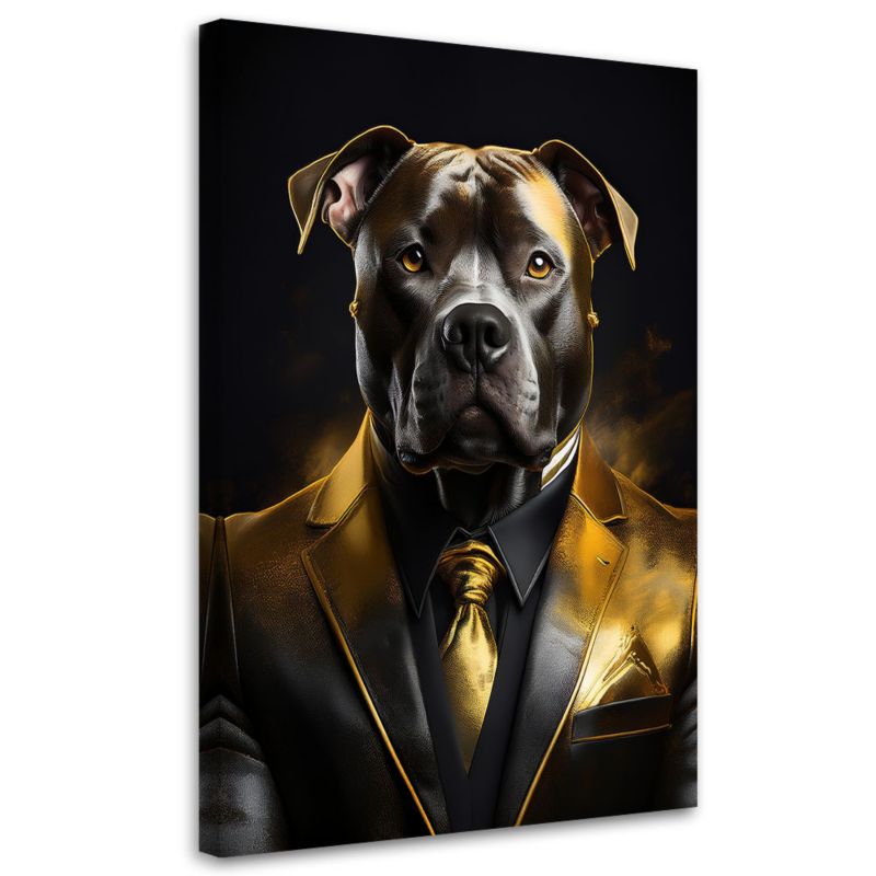 Obraz na płótnie Feeby Pies Zwierzęta w garniturze 80x120cm 1szt