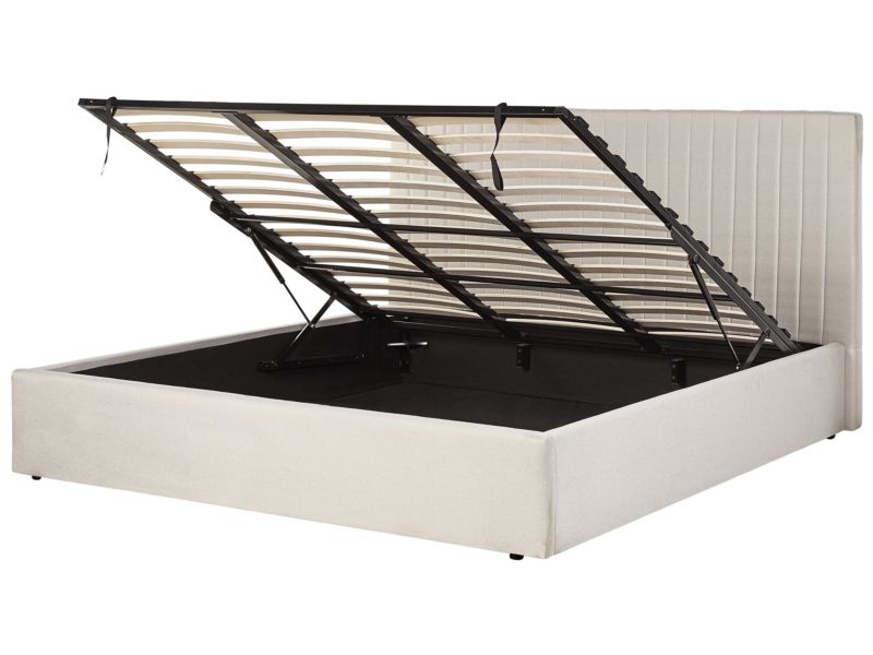 Łóżko z pojemnikiem Vion 180 x 200 cm Beżowy 1 szt.