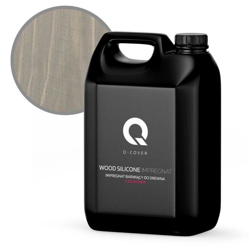 Impregnat Barwiący do Drewna z Silikonem 2w1 Q-Cover Szarość ciemna RAL7046 5L