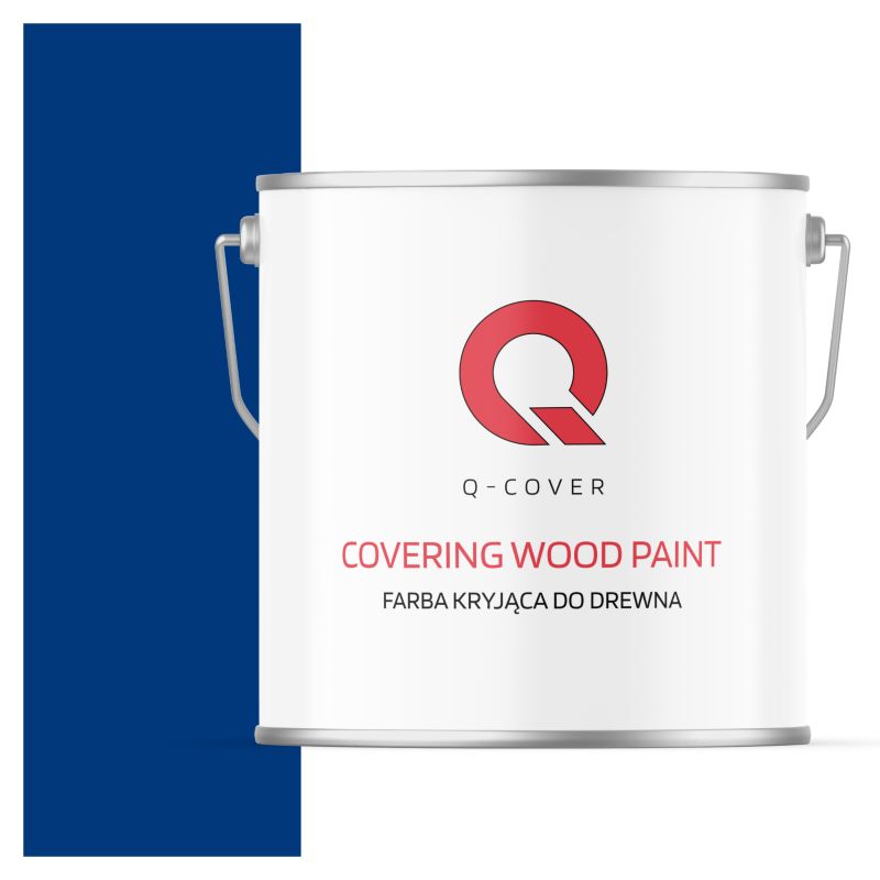 Farba Kryjąca do Drewna Q-Cover Niebieski Ultramarynowy RAL5002 Mat 5L