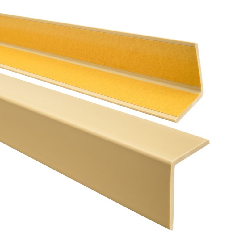 Kątownik miękki PCV 40x40mm QUEST, kątownik samoprzylepny ochronny, krem, 130 cm