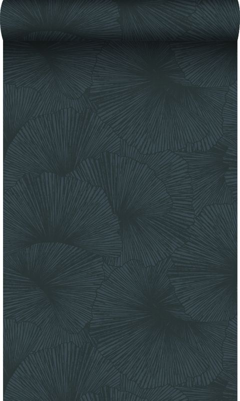 Tapeta Origin Wallcoverings Motyw liści 3D ciemnoniebieskim 50 x 900 cm - 1 rol.