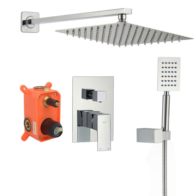Zestaw prysznicowy Yoka Home DUAL30 podtynkowy panel bateria chrom z deszczownicą 30 cm 1 szt.