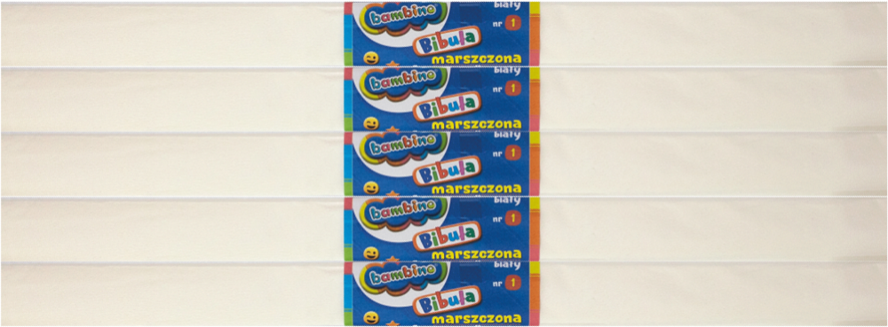 5x Bibuła marszczona Bambino, 200x50cm, biały