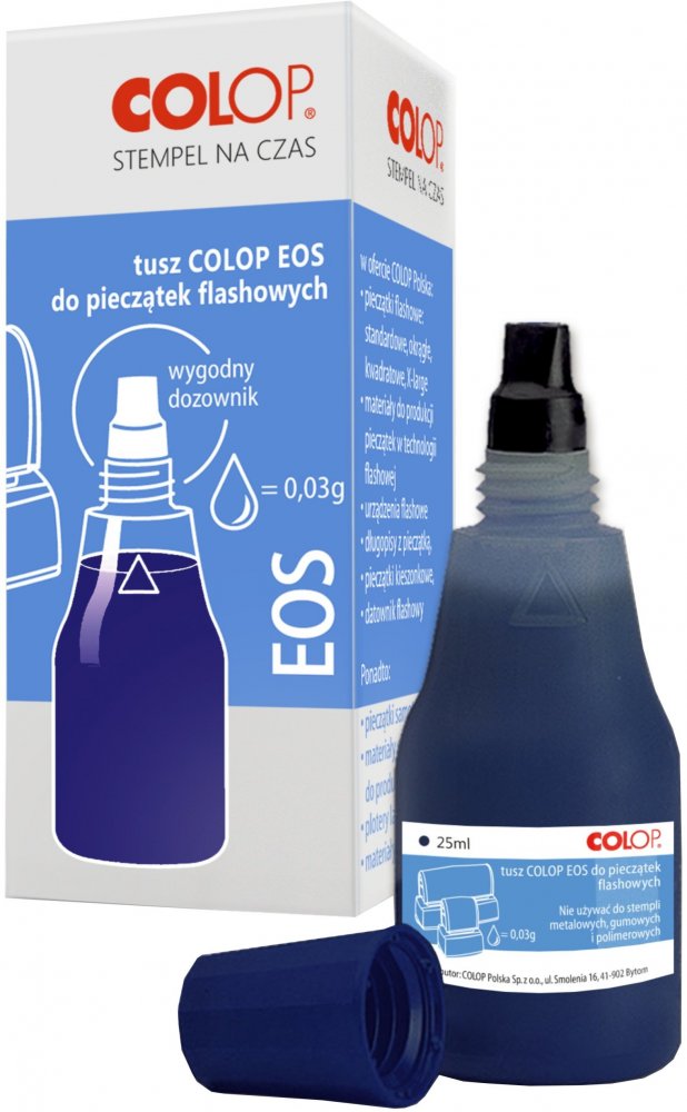 Tusz do pieczątek Colop EOS, 25ml, niebieski