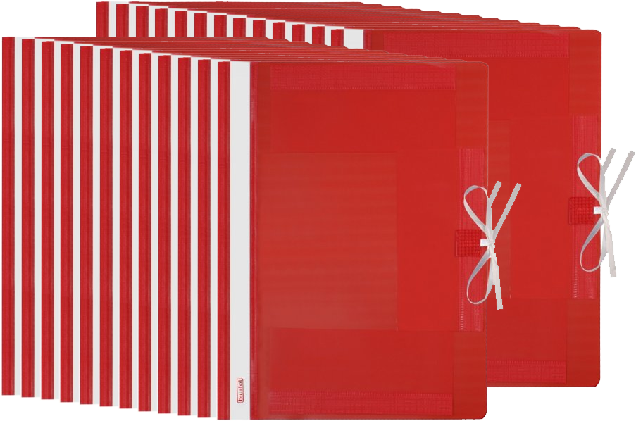 25x Teczka wiązana Biurfol, A4, plastikowa, czerwony
