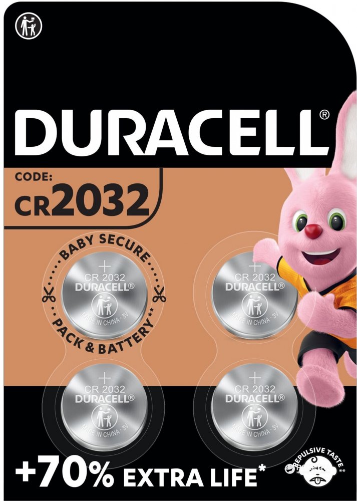 Bateria litowa Duracell, CR2032, 4 sztuki