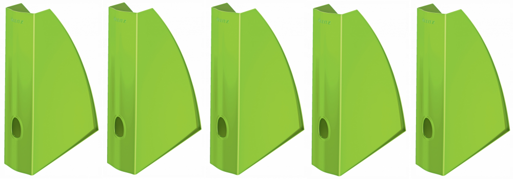 5x Organizer na dokumenty Leitz Wow, A4, 75 mm, do 600 kartek, metaliczny zielony