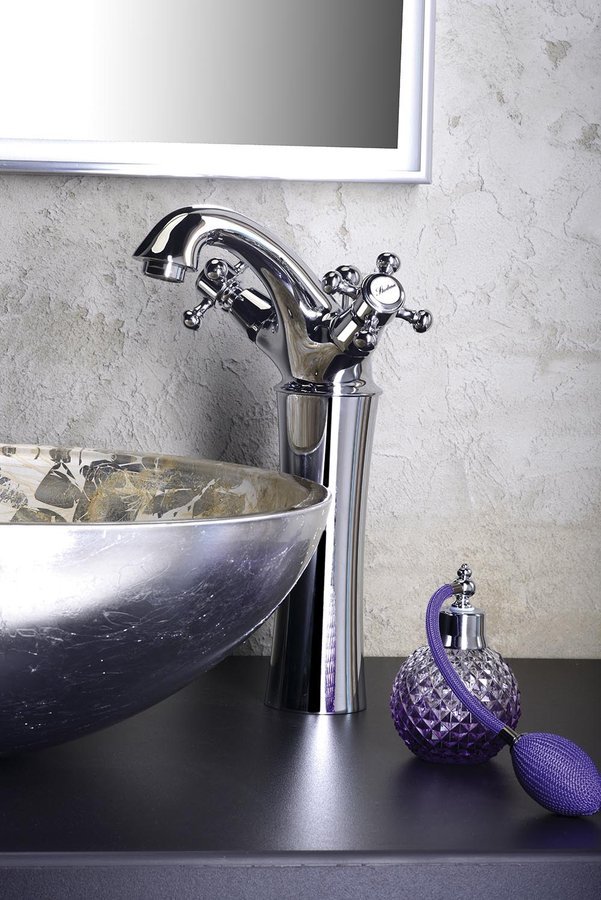 Sapho Antea bateria umywalkowa stojąca wysoka chrom 3171L