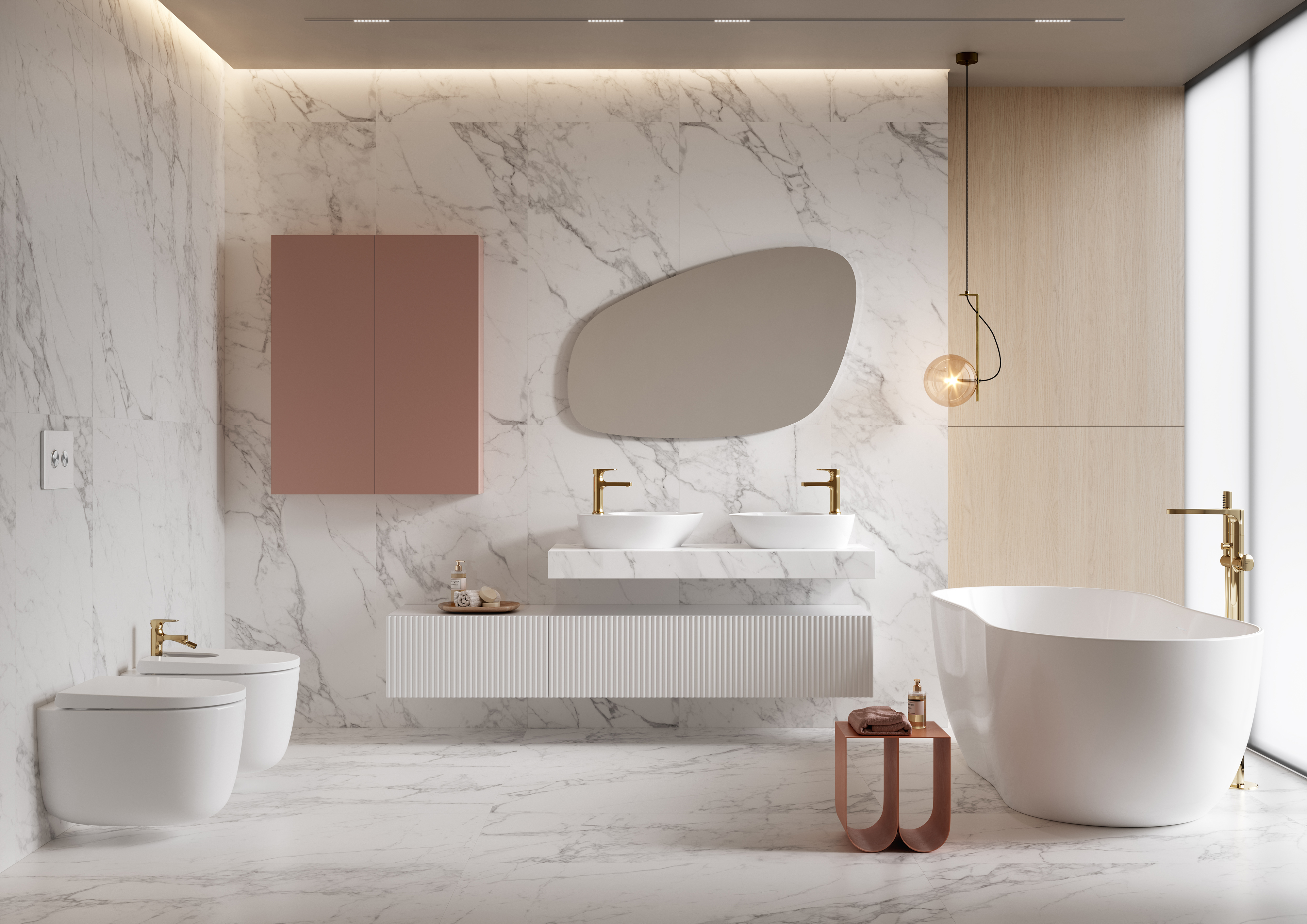 Meissen Keramik Kontra blat naszafkowy 180,4x42,8 cm biały S1004-017