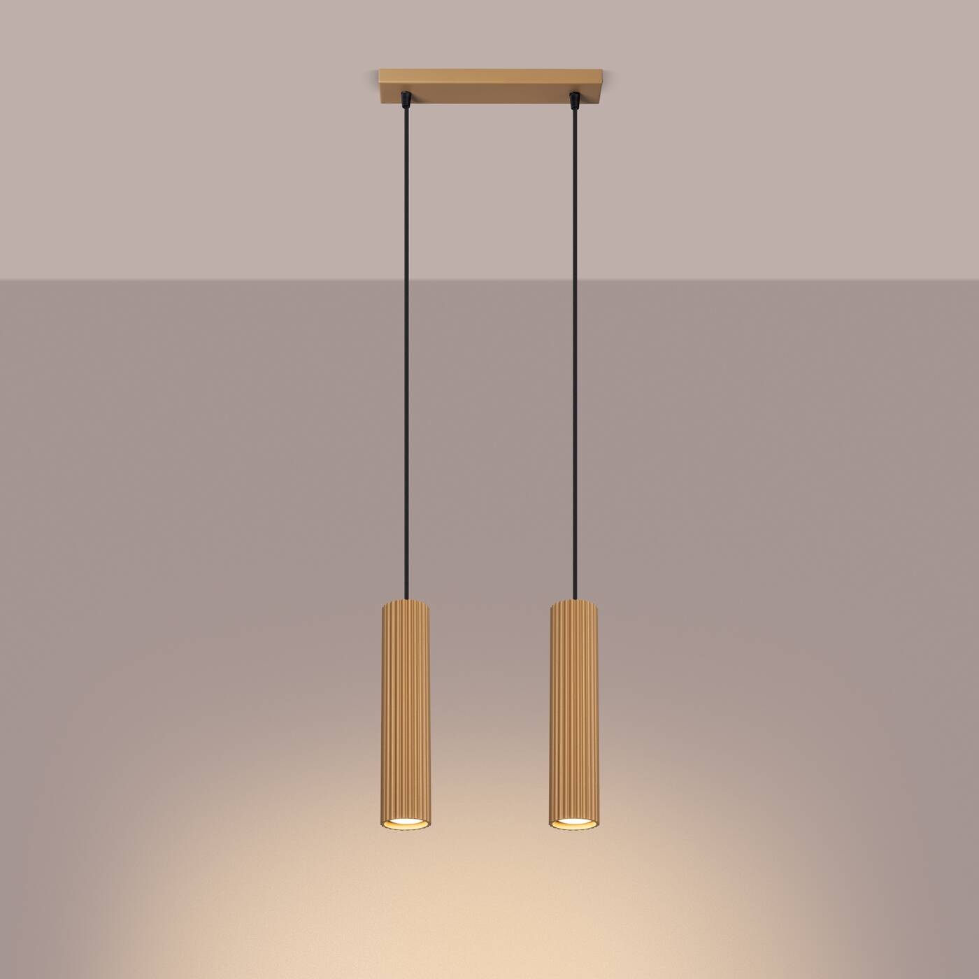 Sollux Lighting Karbon lampa wisząca 2x10 W złota SL.1555