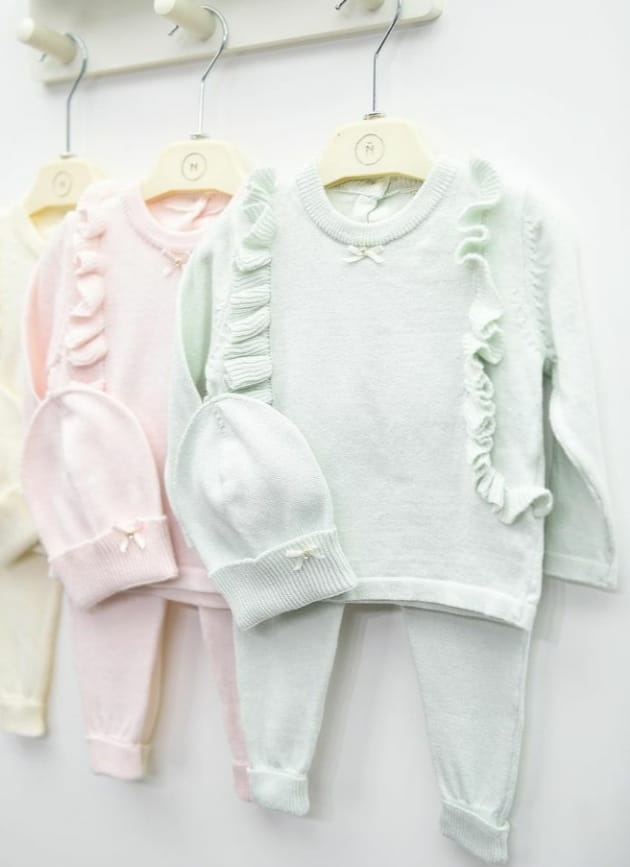 Komplet sweterkowy dla dziewczynki - 3 części róż