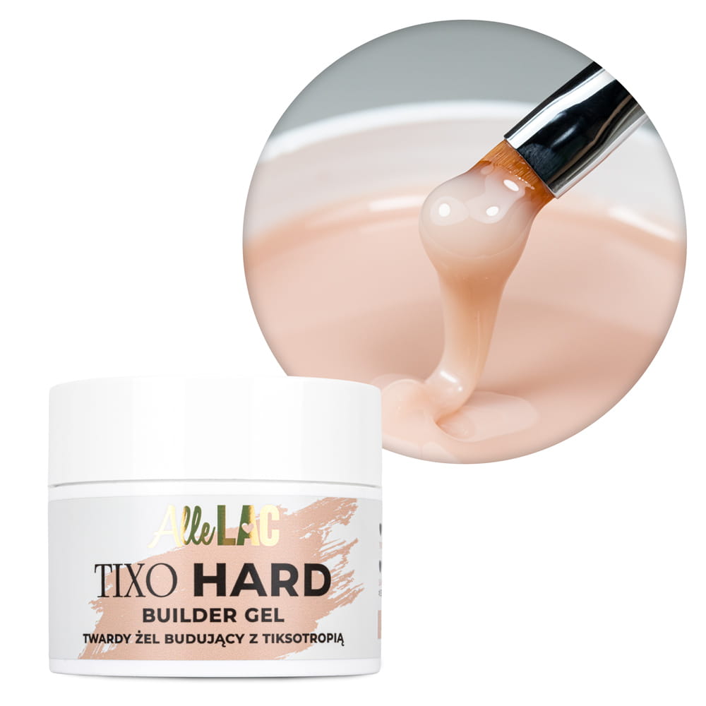 Żel budujący twardy z tiksotropią AlleLac Tixo Hard Builder Gel Light Nude 45g