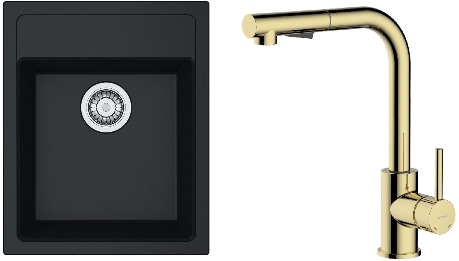 Darmowa Dostawa - Zlewozmywak z baterią onyx / złoty Franke Sirius abset4604