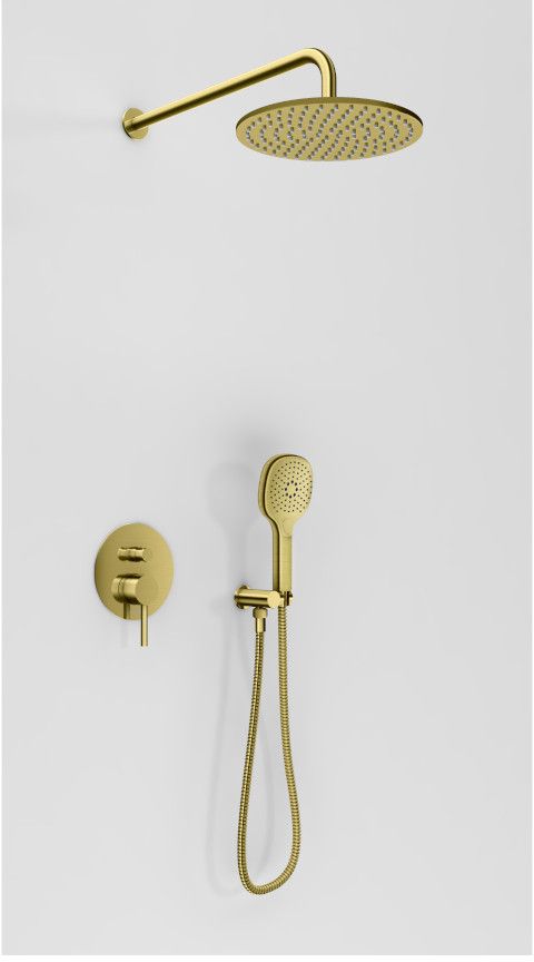 Darmowa Dostawa - Zestaw prysznicowy podtynkowy z deszczownicą złoty Kohlman Axel QW210AGDBR30