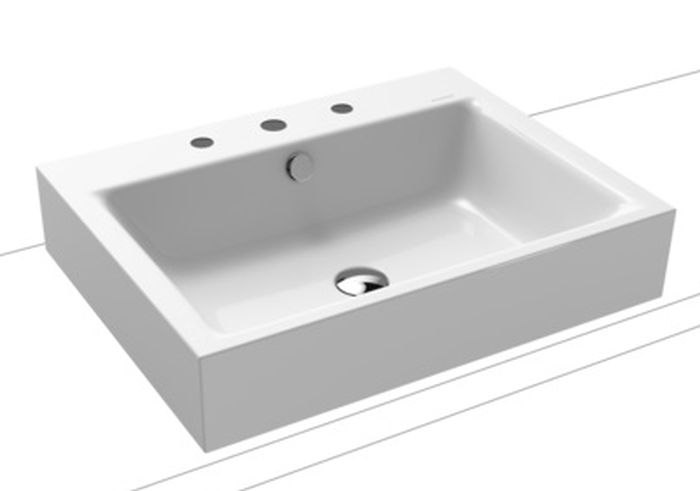 Darmowa Dostawa - Umywalka 60x46 cm prostokątna nablatowa biała Kaldewei Puro 900706033001