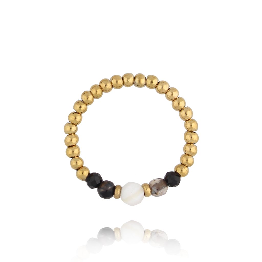 Pierścionek złoty z turmalinami - By Dziubeka