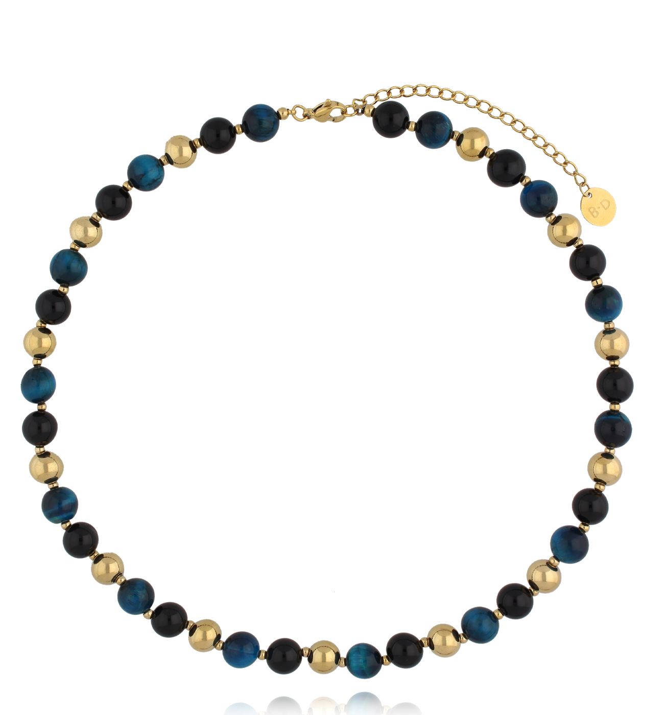 Naszyjnik z agatami i tygrysim okiem NPA1345