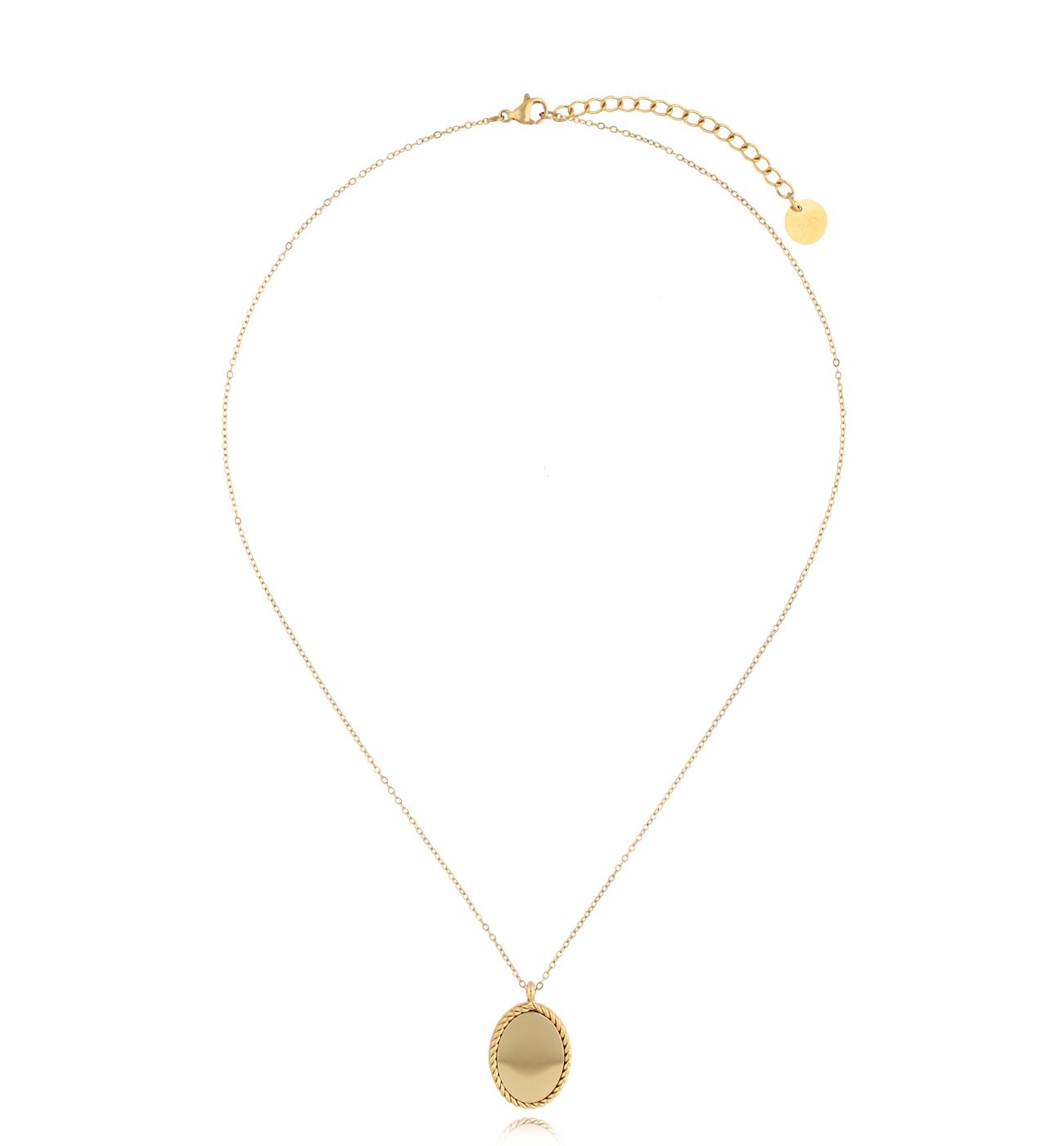 Naszyjnik złoty z owalną zawieszką Ida NSA0871