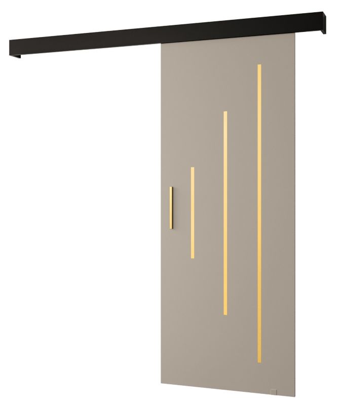 Drzwi przesuwne naścienne Abiks SALWADOR Y 70 kaszmir + czarny mat + złoty 1 szt.