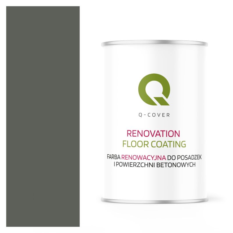 Farba Renowacyjna do Posadzek i Powierzchni Betonowych Q-Cover Szaro-Zielony RAL7009 Satyna 1L